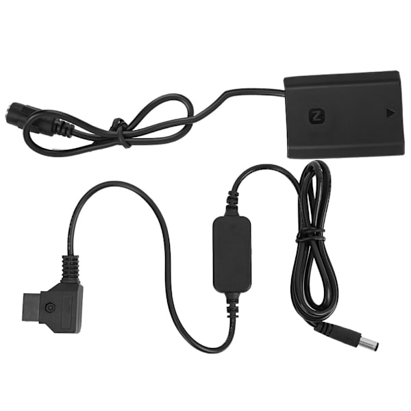 Svart ABS-plast Full Decoded NP-FZ100 till D-tap DC-koppling Adapter Dummy Batteri