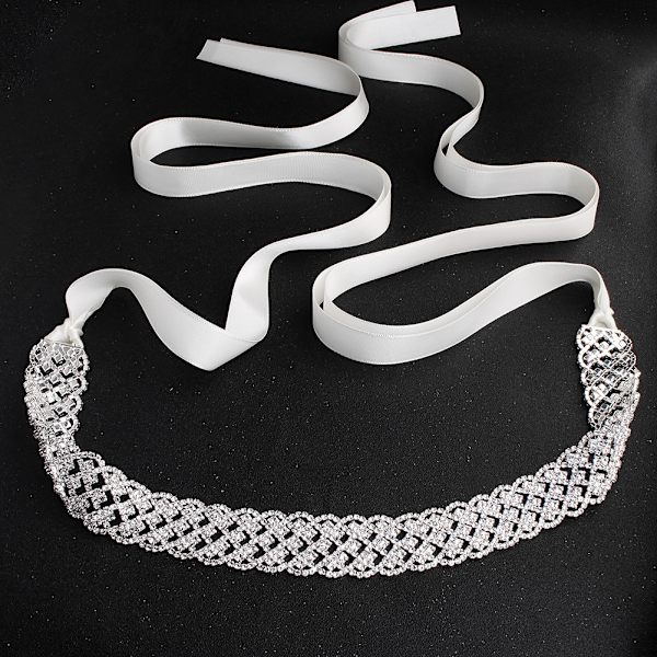 Bryllupskjole Livkæde, Håndlavet Elegant Luksus Rhinestone Bryllupsbælte Dekoration, Brudebælte