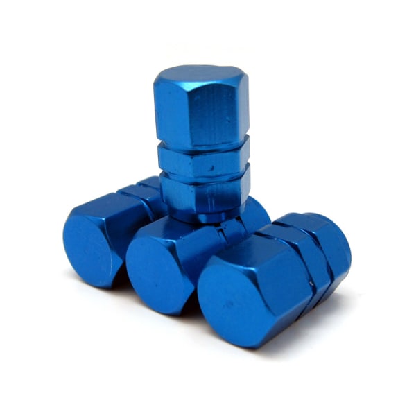 Färgade ventilkåpor i aluminiumlegering, läckagesäkra kåpor för bildäck, stora sexkantsskruvar, ventilkåpor (ljusblå (10 stycken))