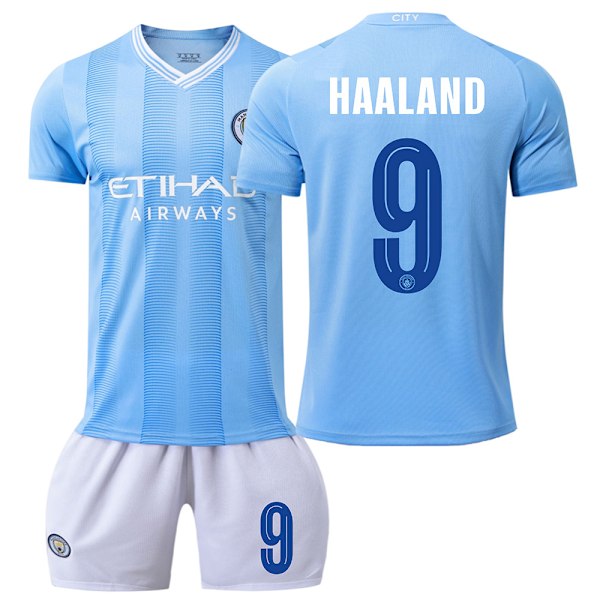 Manchester City fotbollströjeset Champions League-upplaga 23/24 9 HAALAND barnstorlekar22