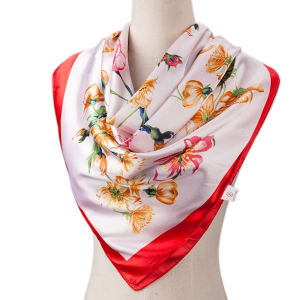 35 x 35 Kvadratisk Silkesliknande Hårsjal Huvud Sovande Wrap Satin Huvudduk, V