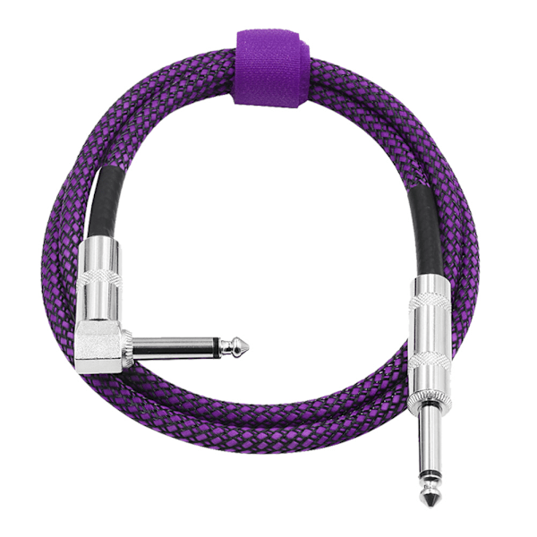 3m 6.35mm Right Angle to Straight Plug Musical Audio Cable Cord for Electric Guitar(Purple)