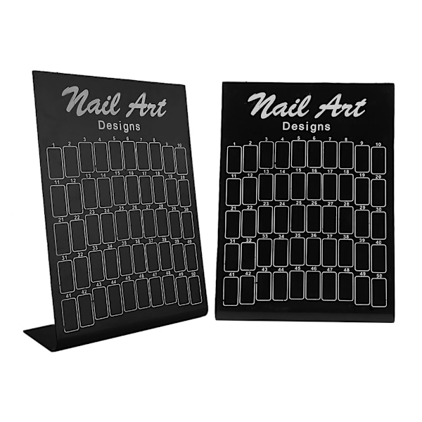 50 stk. Neglekunst Falske Spidser Diagram Display Board Palet Negletips Polsk Gel Farvekort (Sort)