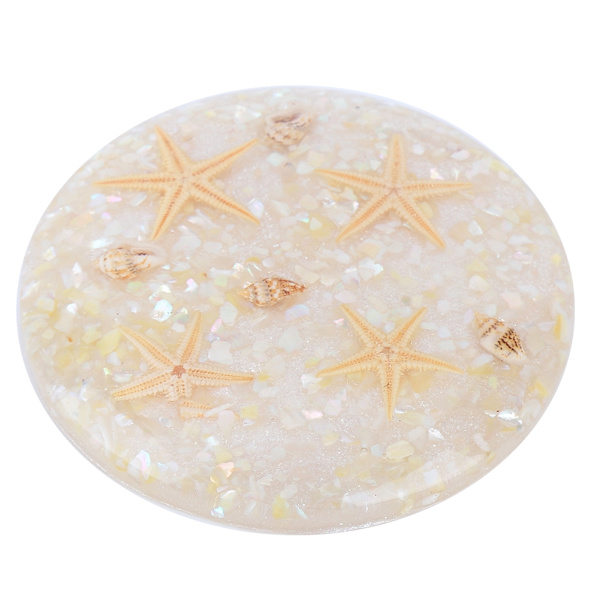 Falska nagelspetsar displayplatta Ocean Starfish Shell Nail Art Display Shooting Tool Beige