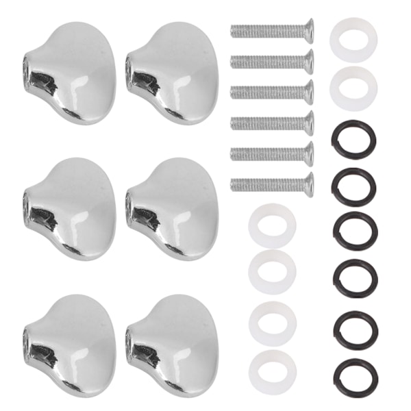 Stämtappsknapp Ukulele Stämknapp Handtag Liten Fiskstjärtform Gitarr AxelspänneSilver