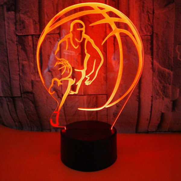 Qinwei Basketball Natlampe 3D Basketball Natlampe 16 Farver Optisk Illusion Touch Fjernbetjening med Akryl Bedste Fødselsdag Julegaver