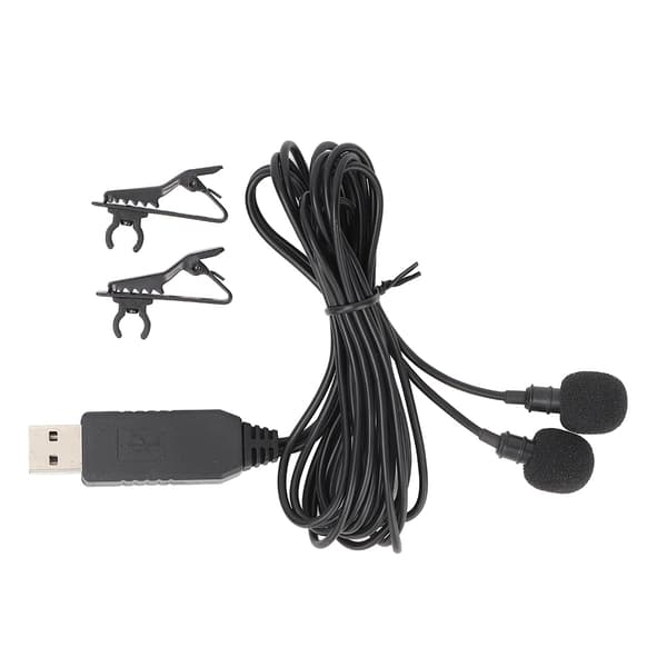 USB-kaksoispäinen Lavalier-klipsimikrofoni kamerapuhelimelle (6 m/19,69 jalkaa)