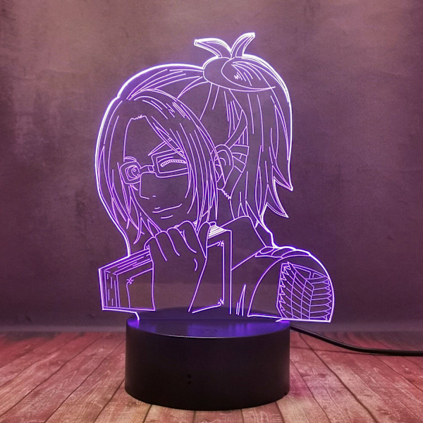 Cool Hange Zoe-lampa för serietidningsfans, Anime Levi Ackerman 3D LED nattlampa, 16 färger dimbar, kreativ design touch fjärrkontroll akryl