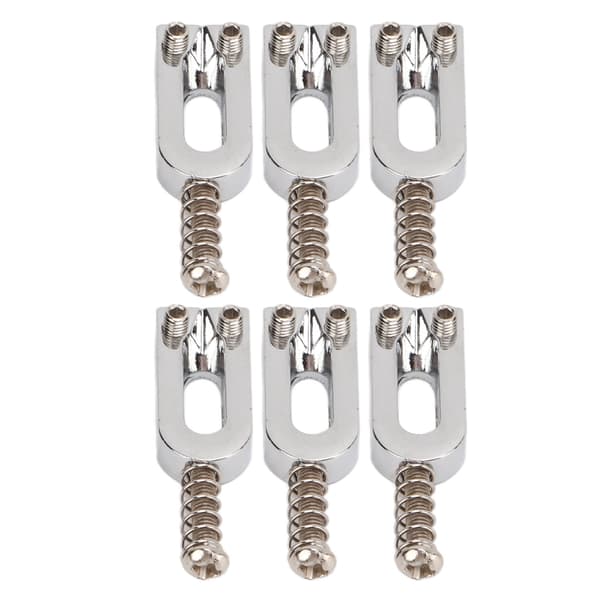 6 st U-formade elektriska gitarrstallsaadlar Tremolo metallrullskruv sadelbyte Silver