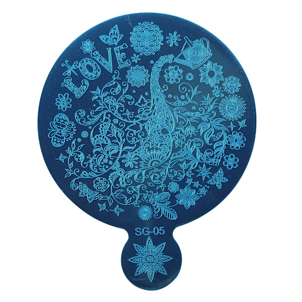 Nagelkonststämpel Fashion Mirror Flower Manikyrplattor DIY Polish Print Stamp Mall SG-05