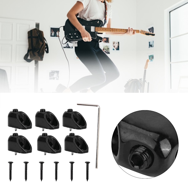 Högkvalitativa gitarrdelar 6-strängad huvudlös elektrisk basgitarr stränglåsningssats