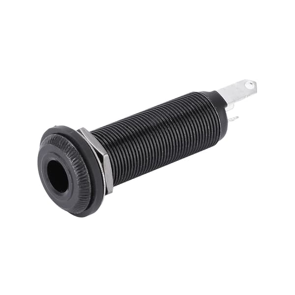 Kobber Mono End Pin Jack Socket for Elektrisk Gitar Ukulele Pickup(Svart)