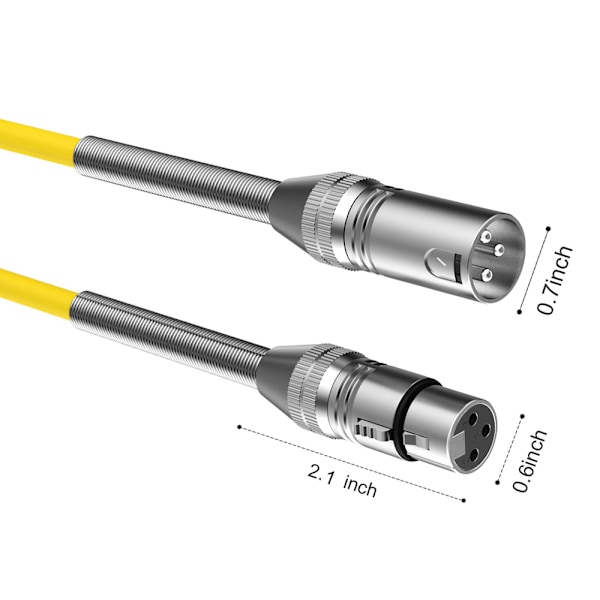 3-polet XLR han til hun stikforbindelse mikrofon lydforlængerkabel ledning (gul, 1m)