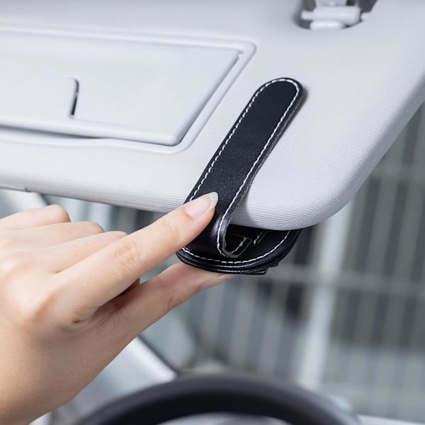 Passar till Jeep Car Solglasögonhållare, Läder Glasögonhållare för  A C E S GLK CLA GLA GLC GLE CLS SLK AMG, Glasögonhållare för Bilsolskydd Red