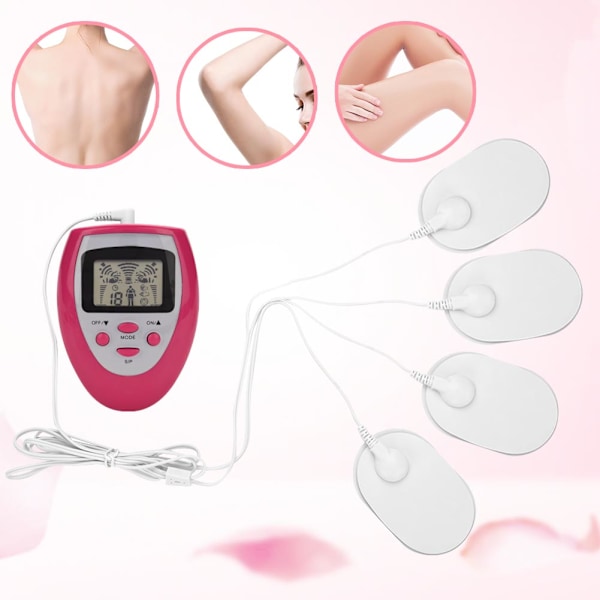 Elektrisk pulshalsmuskelstimulator Fysisk terapi Cervikal ryggmassager Rose Röd