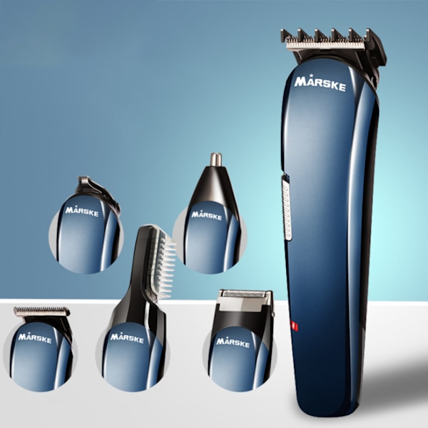 5 i 1 Multifunktionel Elektrisk Shaver Genopladelig Næse- og Ørehårstrimmer Hårklipper Kit