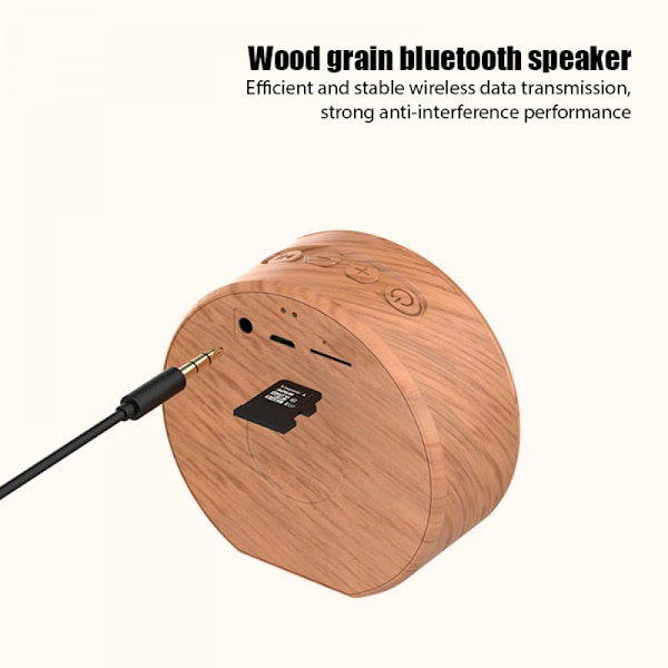 Ulkoilmakäyttöön sopiva A60 langaton kaiutin subwoofer älykäs ääni puunsyinen bluetooth-kaiutin sisäänrakennetulla HD-mikrofonilla (Valkoinen)