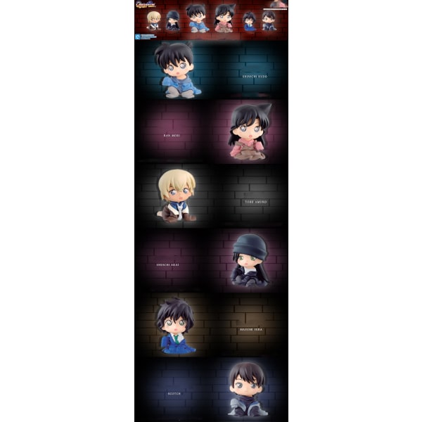 (6 stycken) Detective Conan anime-figurer, 6 Q-version Conan Kidd äggbox figurin figurer, bilprydnader-6 stycken 6 pieces