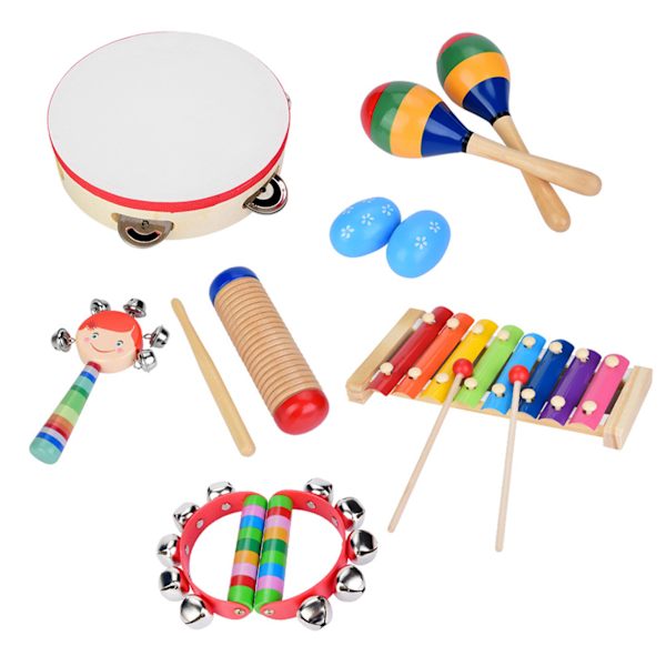 Toddler Musical Instruments 13 Pcs Wooden Percussion Instruments for Kids Preschool Education