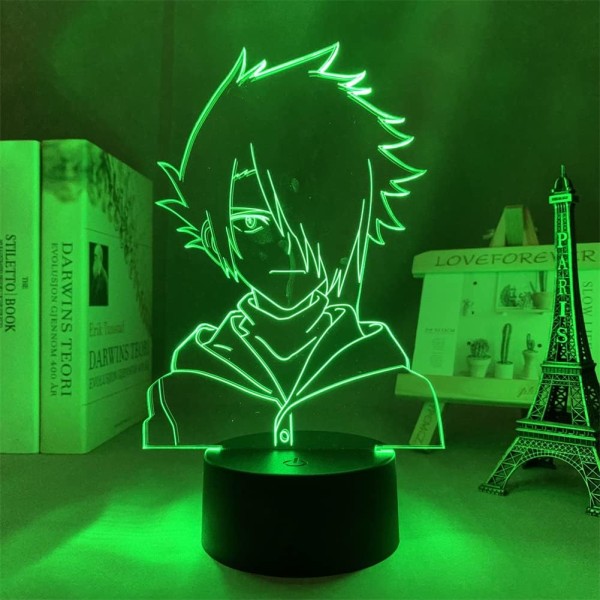 WJ 3D Led Illusion Lampe Anime The Promised Neverland Ray Figur Natlampe til Dreng Pige Værelse Dekoration RGB 16 Farver Bordlampe Børn Fødselsdag Julegave