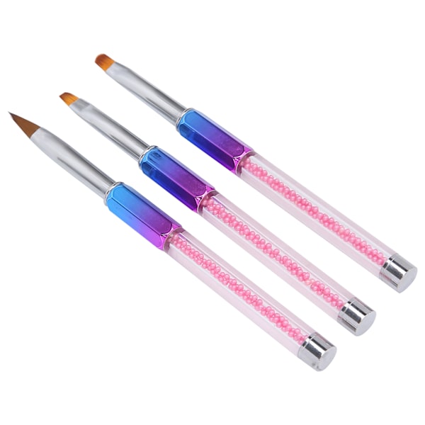 3 kpl Kynsien Piirustus Kynäharja Setti Glitter Kahva UV-Geelin Kaiverrus Manikyyri DIY Työkalu Salonkiin Kotiin