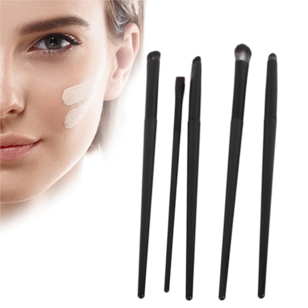 5 stk Eyeliner Smudge Makeup Brush Profesjonelt Mykt Øye Kosmetisk Vinklet Penselsett for Hjem