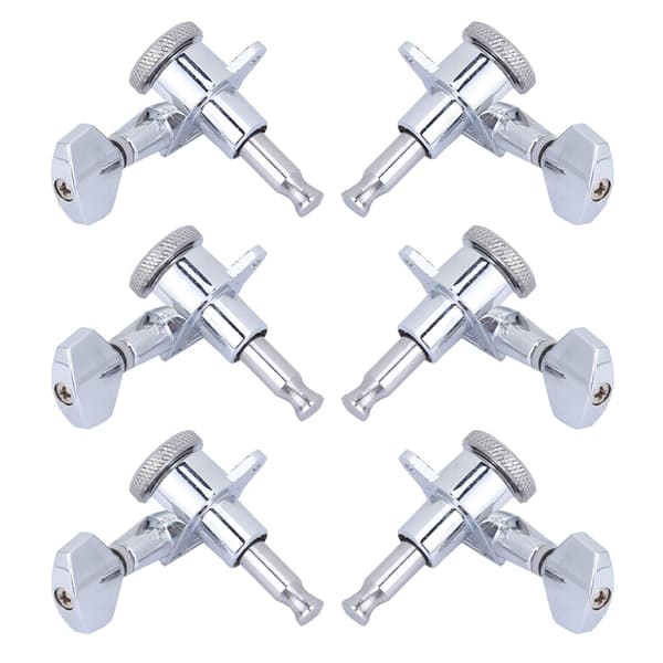 Guitar Tuning Key Pegs String Tuned Machine Head Full Sealed Locking Tuner (Sølv)