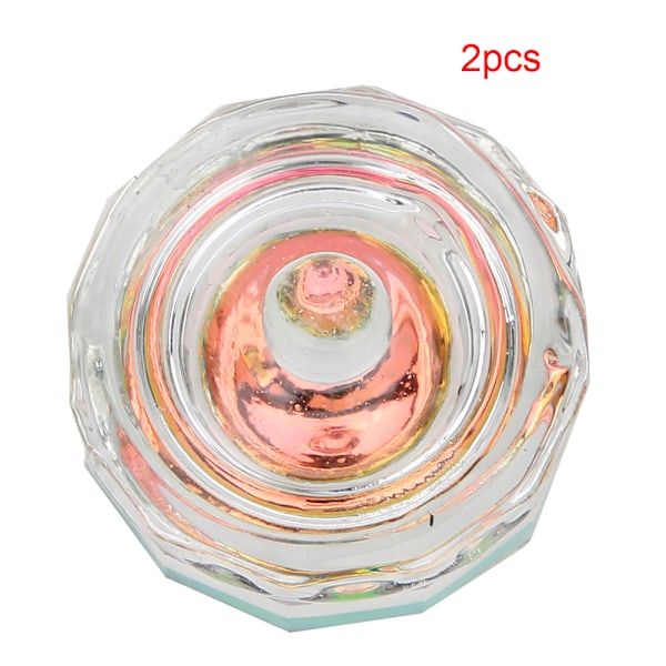 2pcs Nail Art Acrylic Liquid Crystal Cup Container Nail Decoration Storage Crystal GlassC-5 12 Side