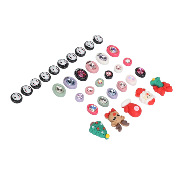 5 pakke tegneserie neglekunst charms søde flere former skinnende harpiks negle rhinestones dekorationer
