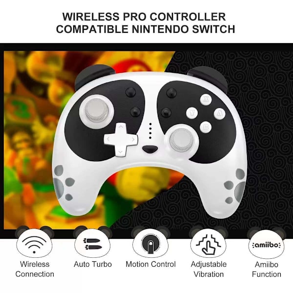 STOGA trådløs controller til Nintendo Switch, med Switch Lite/PC/Switch OLED, med Turbo/Dual Vibration/NFC Wakeup（Hvid）