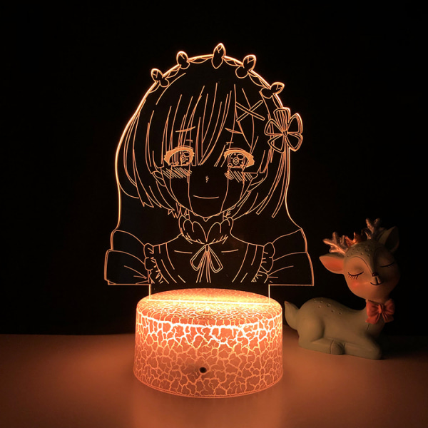 JUSTUP 3D Night Light Anime Supernatural World 3D Illusion Lampa Fjärrkontroll för barn inredning i sovrummet --- C3（Crack Seat）