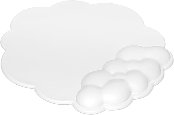 Musemåtte med håndledsstøtte og læderoverflade, Cloud håndledsstøtte musemåtte med memory foam, skridsikker PU-base musemåtte til hjemmet og kontoret