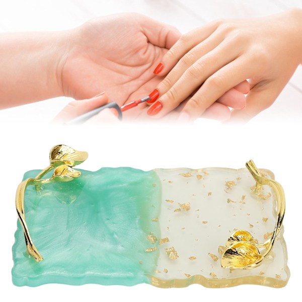 Nagelkonstpalett Resin Nagelkonstpalett DIY Blandning av Färger Sminkbricka Måla Rita Färgbräda Vintage Visningsverktyg Grön