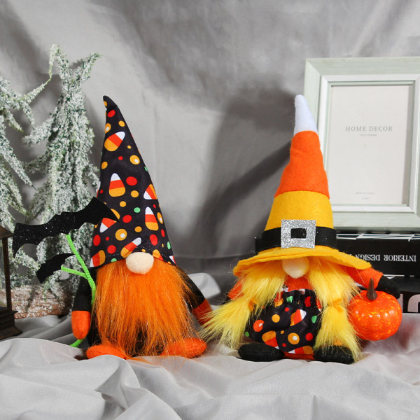 Halloween Elf Ansiktslös Old Man Doll Ghost Festival Rudolph Bat Stående Gnome Doll (kvinnors)