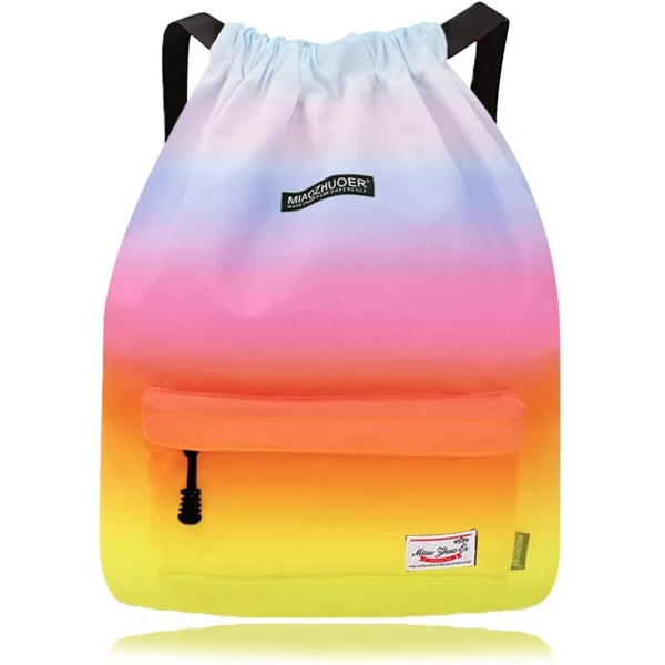 Vedenkestävä Vetoketjulla Suljettava Laukku, Vetoketjulla Suljettava Reppu, Kuntosalilaukku, Naisten Urheilureppu (QD Rainbow Gradient)