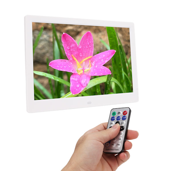 Digital Fotoram 12 tum Elektroniskt Fotoalbum HD MP3 MPEG4 Bildspelare med Smart Fjärrkontroll EU-kontakt 110‑240V