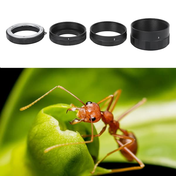 Metal Sort Nærbillede Linse Ring Makrofotografering Forlængeradapterrør til Olympus M4/3 Mount Spejlløst Kamera