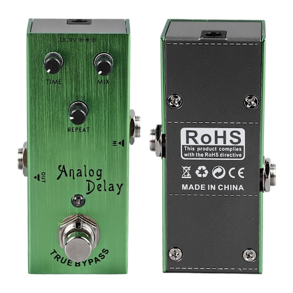Gitarr Delay Effekt Pedal Multifunktion Rikt Timbre Analog Delay Elgitarr Effekt Pedal Ljusgrön