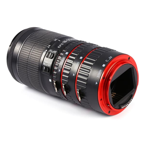 Rød autofokuserende AF makro forlængerrør sæt ringadapter til Canon EF EFS objektiv