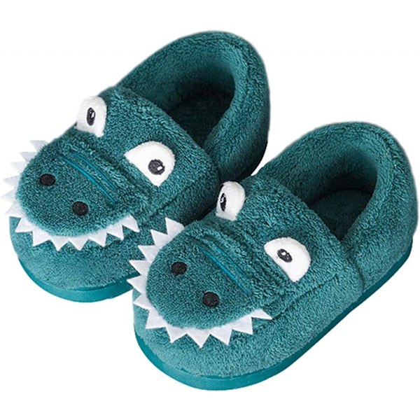 AVEKI Pojkar Flickor Varma Dinosaurietofflor Inomhus Tofflor för Småbarn Barn Fuzzy Sovrumsskor, Royal Blue, Storlek: 170
