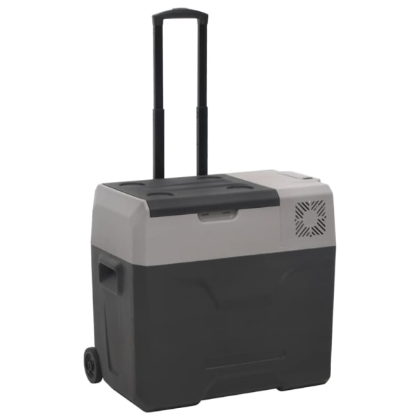 Kylbox med hjul och handtag 30L svart och grå polypropylen