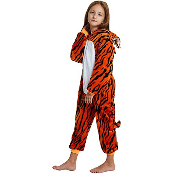 Fleece barnkläder tiger onesie pyjamas jul halloween djur cosplay pyjamas kostym  Tiger 130 yards
