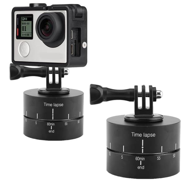 360° 60 minutter roterende stativ for tidsforløp, stabilisator stativadapter for Gopro iPhone