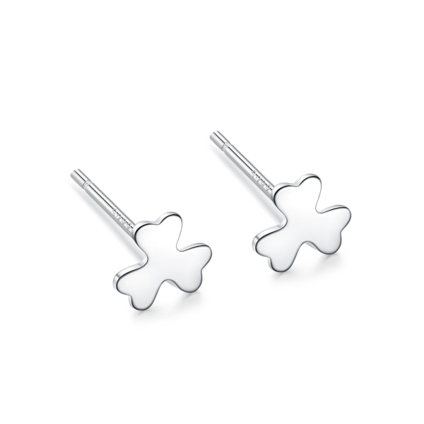 2 par 999 Sterling Silver Stud Ørepynt, Hypoallergeniske Studder, Små Ørepynt fra 1,5 mm til 4 mm, Utsøkt Smykker for Kvinner og Menn (Clover)