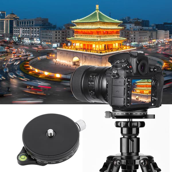 FC-60 360° Disc Tripod Quick Release Plate Panorama Base Head Clamp for DSLR