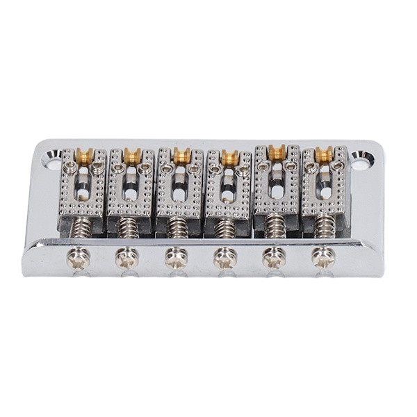 Hardtail Saddle Bridge 6 String 78mm Zinklegering Koppar Elektrisk Gitarr Bridge för Utbyte Silver