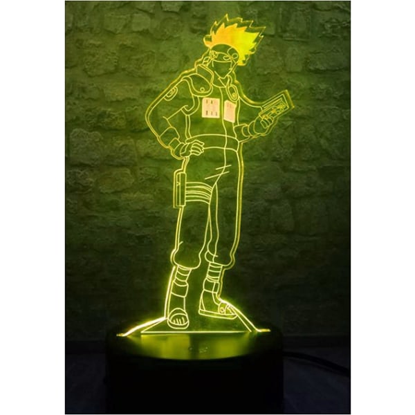 Japansk Anime Figur Itachi Uchiha Kakashi Jiraiya Lampor 3D Optisk Illusion Nattljuslampa Present för LED Jul Födelsedag Sovrumsdekor Gåvor Kakashi läser en bok