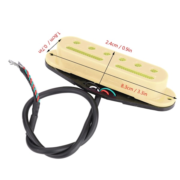 3 st/set enkel spole hals mitten bro SSS pickup för ST stil gitarr (beige)