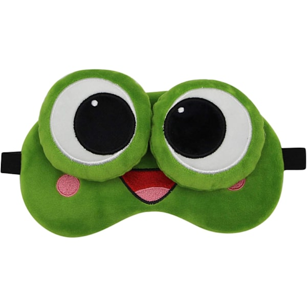 Rolig Groda Sömnmask Mjuk Plysch Justerbar Blindfold Ögonmask Skydd med Återanvändbar för Män Kvinnor Barn