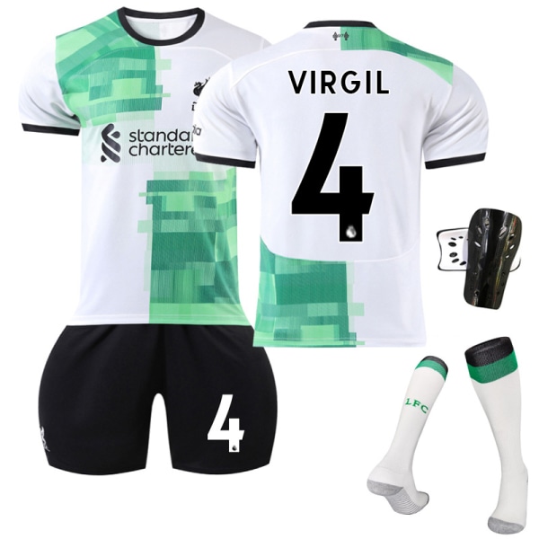 23/24 Liverpool udebanefodboldtrøjesæt med sokker og beskyttelsesudstyr 4 Virgil #2XL